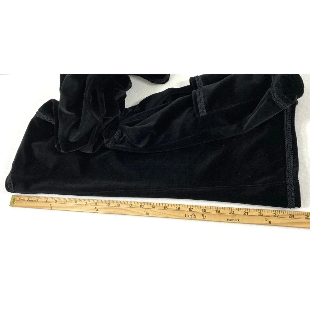 Vintage Act III Black Velvet Jacket Womens Small Party Event  Open‎ Front Goth - Picture 8 of 9